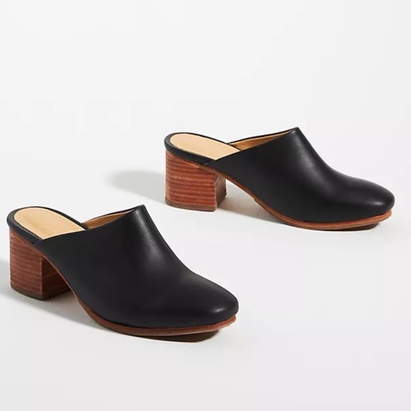 Crown Vintage Shoes - Crown Vintage Vintage Y2K Black Leather Slip On Mules Women's Size 7M